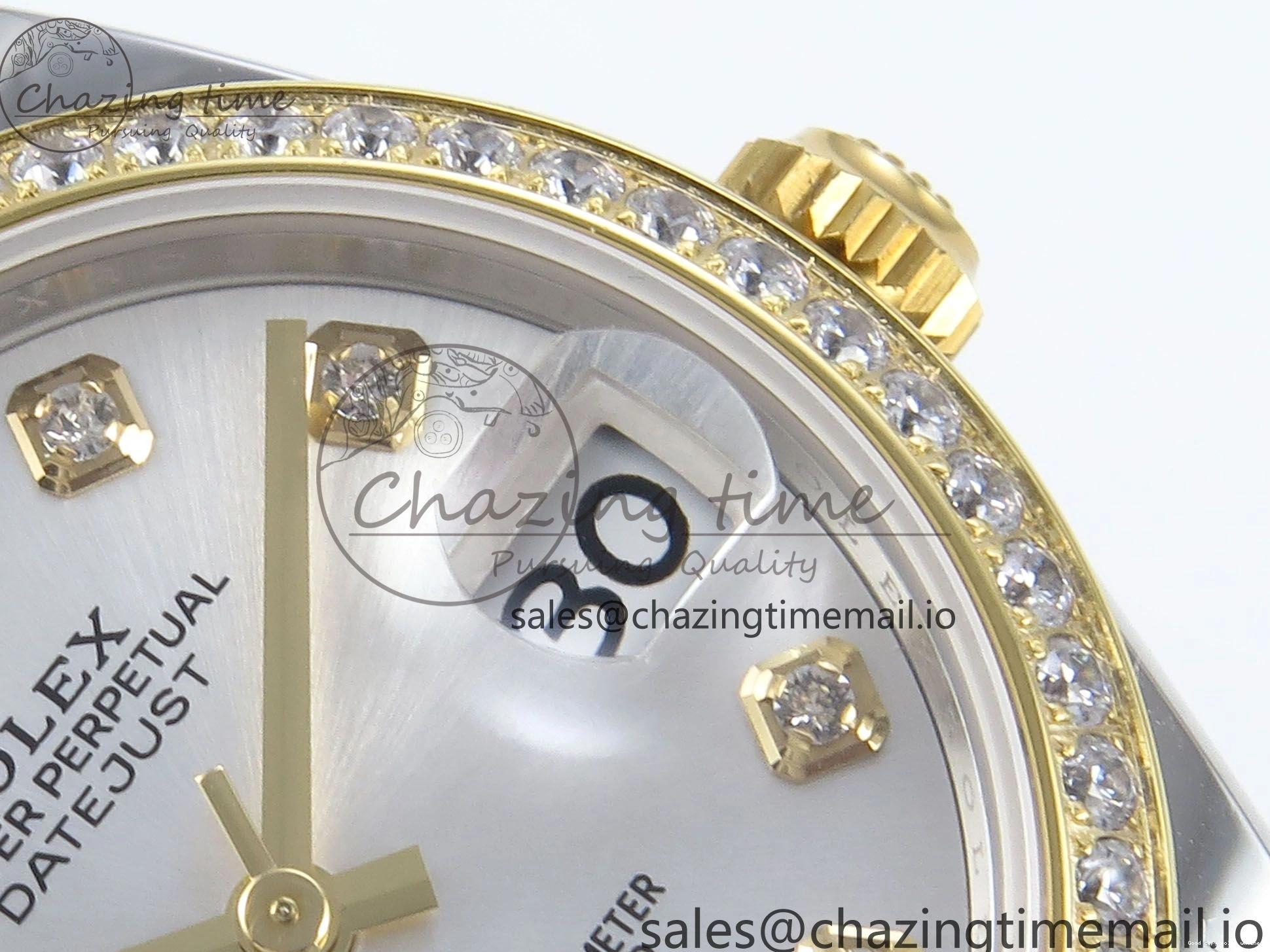 Rolex copies cheap SS 402 ETA YG Bracelet Steel 904L 1:1 ARF Silver OdorResistant 278383RBR Best DateJust Bezel Dial Diamonds 31 on Oyster Edition Diamonds 1103